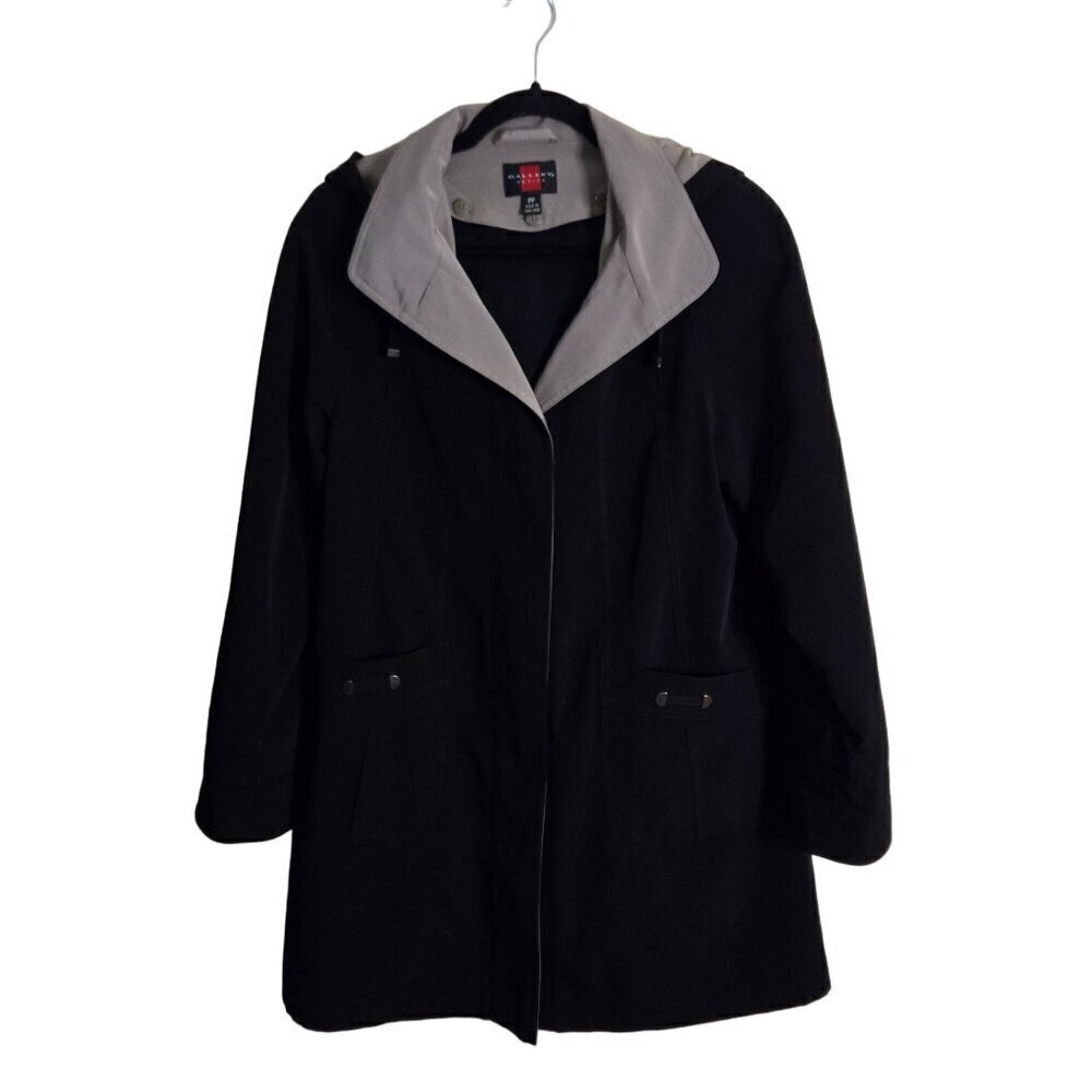 Gallery Petite All Weather Coat Detachable Hood Lining Size PP
